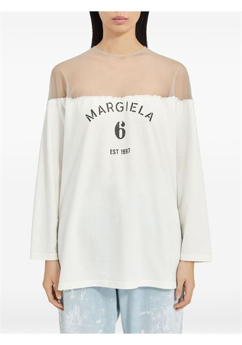 Maglia con stampa donna bianca MM6 MAISON MARGIELA | S62GD0213 M20108101